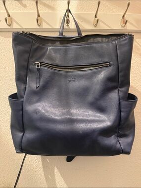 Freshly Picked Leather Navy Backpack